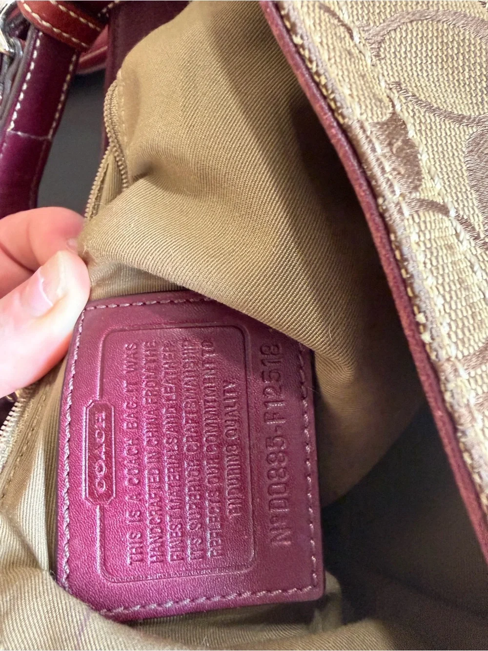 Coach Brown Signature Canvas Hobo with Rust Leather Trim